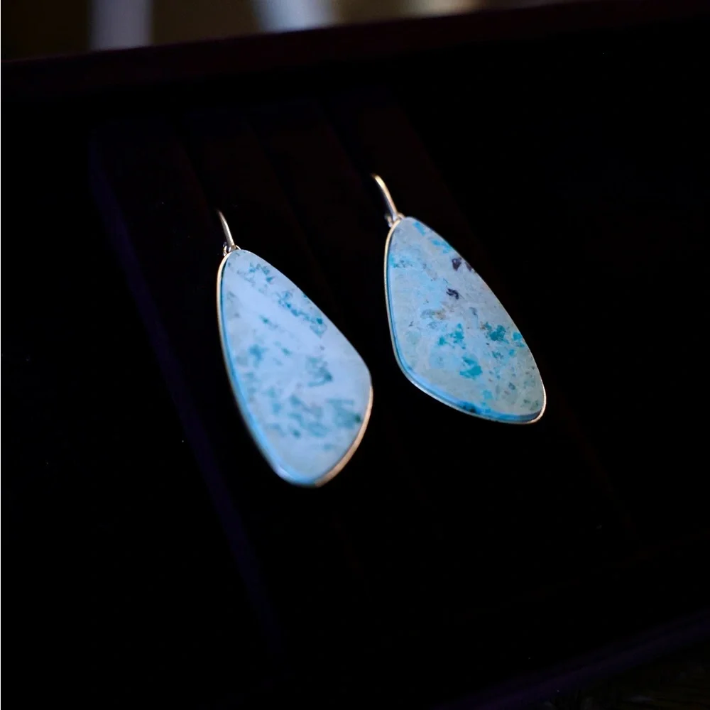 Larimar Stone Earrings - Picture 5 of 7